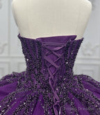 Purple Ball Gown Quince Dresses Tulle Sweetheart Sequin Wedding Dresses For Women