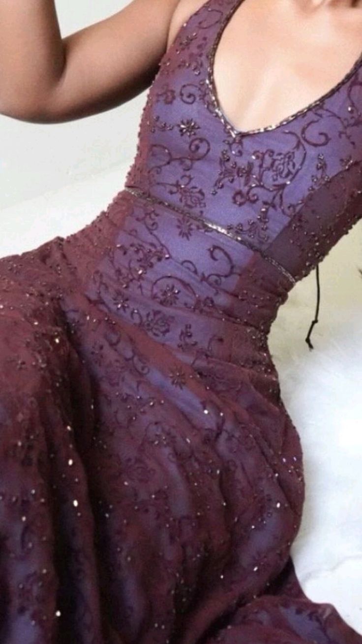 Purple Lace Halter Prom Dresses Long Evening Party Dress, Secondary image