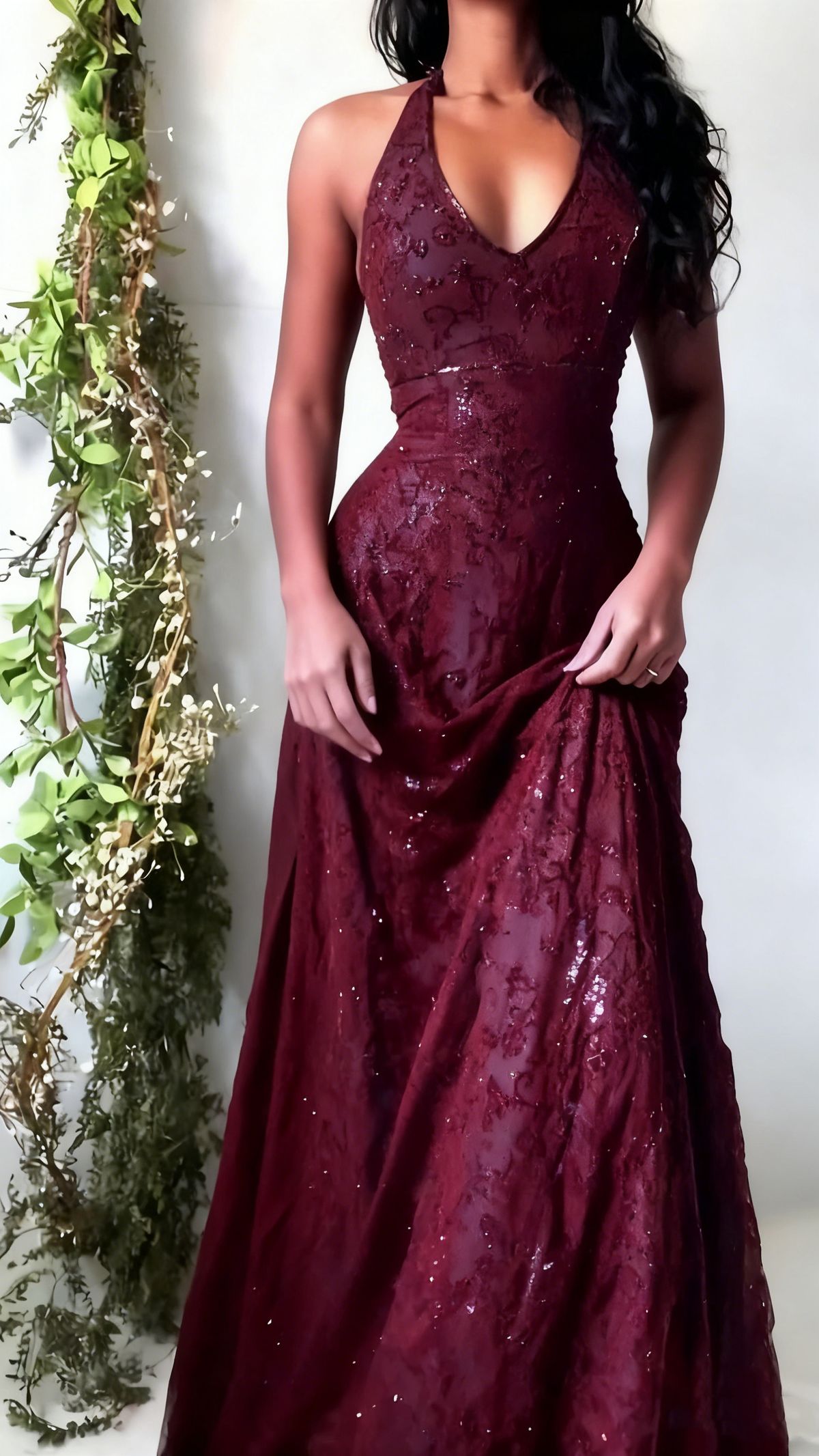 knee length dresses for ladies Illusion Neckline Evening Dress Mermaid Lace Long Sleeves