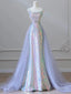 Purple Mermaid Sequins Tulle Prom Dress