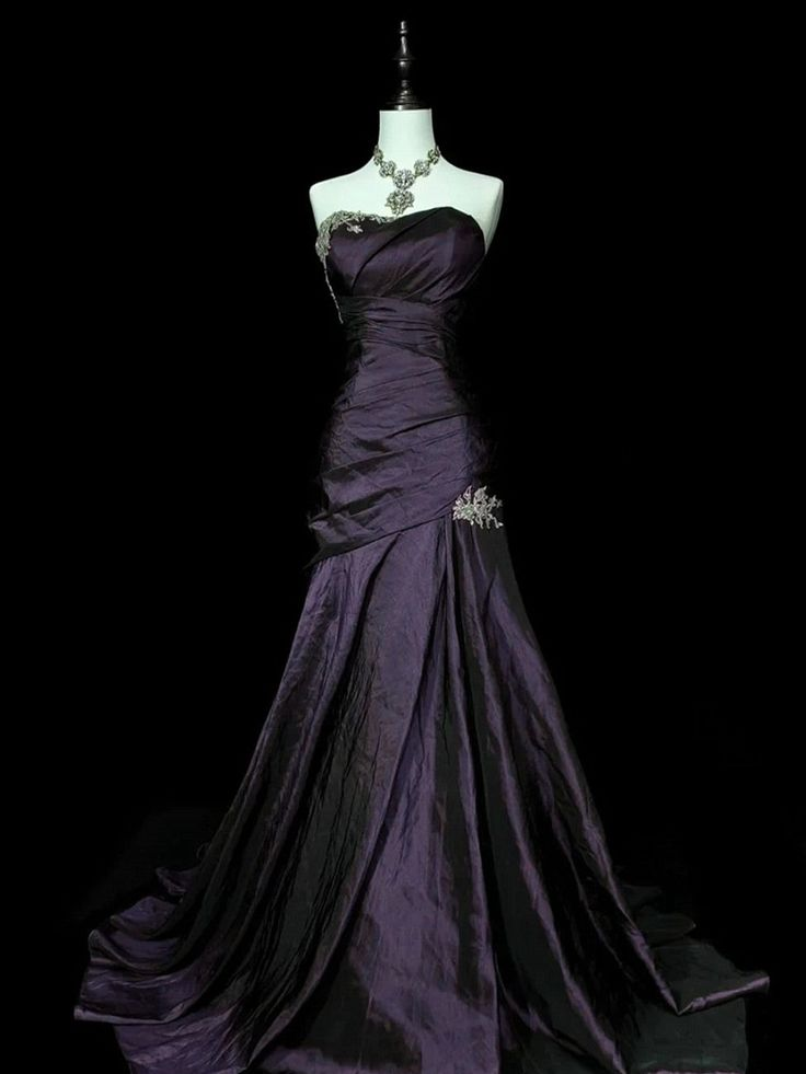 Purple Mermaid Sweetheart Long Evening Dress Strapless Prom Dress Main image