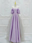 Purple Satin Tulle Off the Shoulder Prom Dress