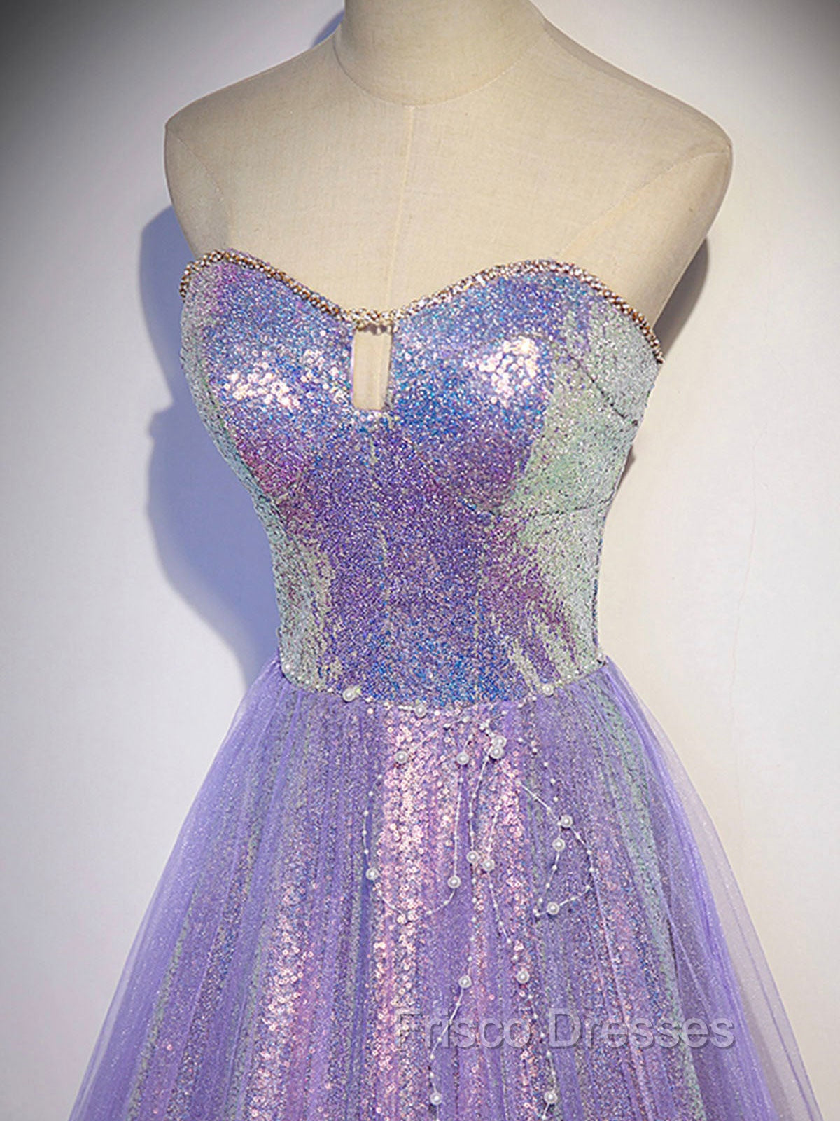 Purple Sweetheart Neck Long Formal Prom Dress Purple Formal Party Dress