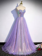 Purple Sweetheart Neck Long Formal Prom Dress Purple Formal Party Dress