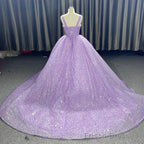 Purple Sweetheart Sequined Evening Party Dress