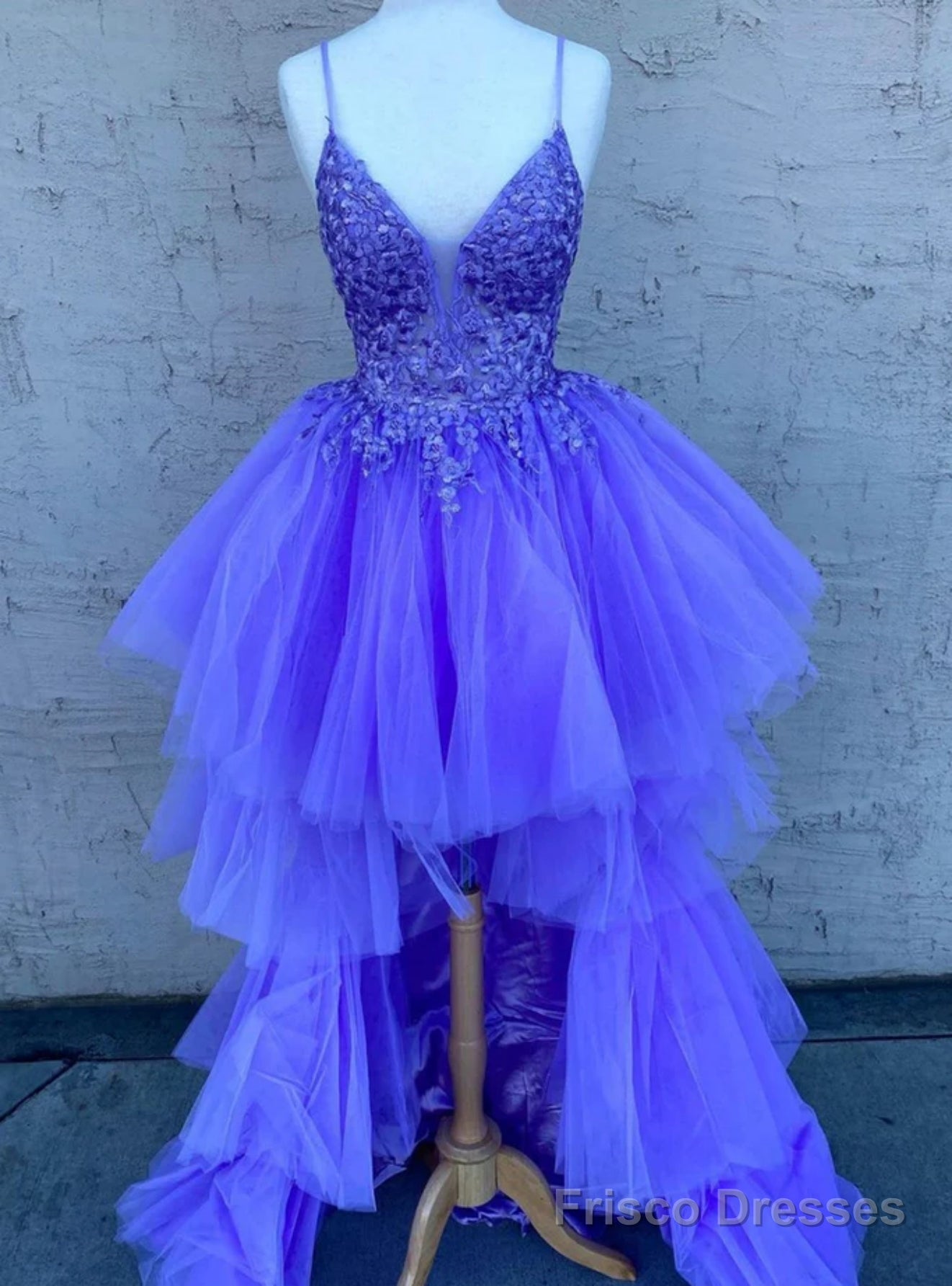 Purple Tulle  Appliques Prom Dress Main image