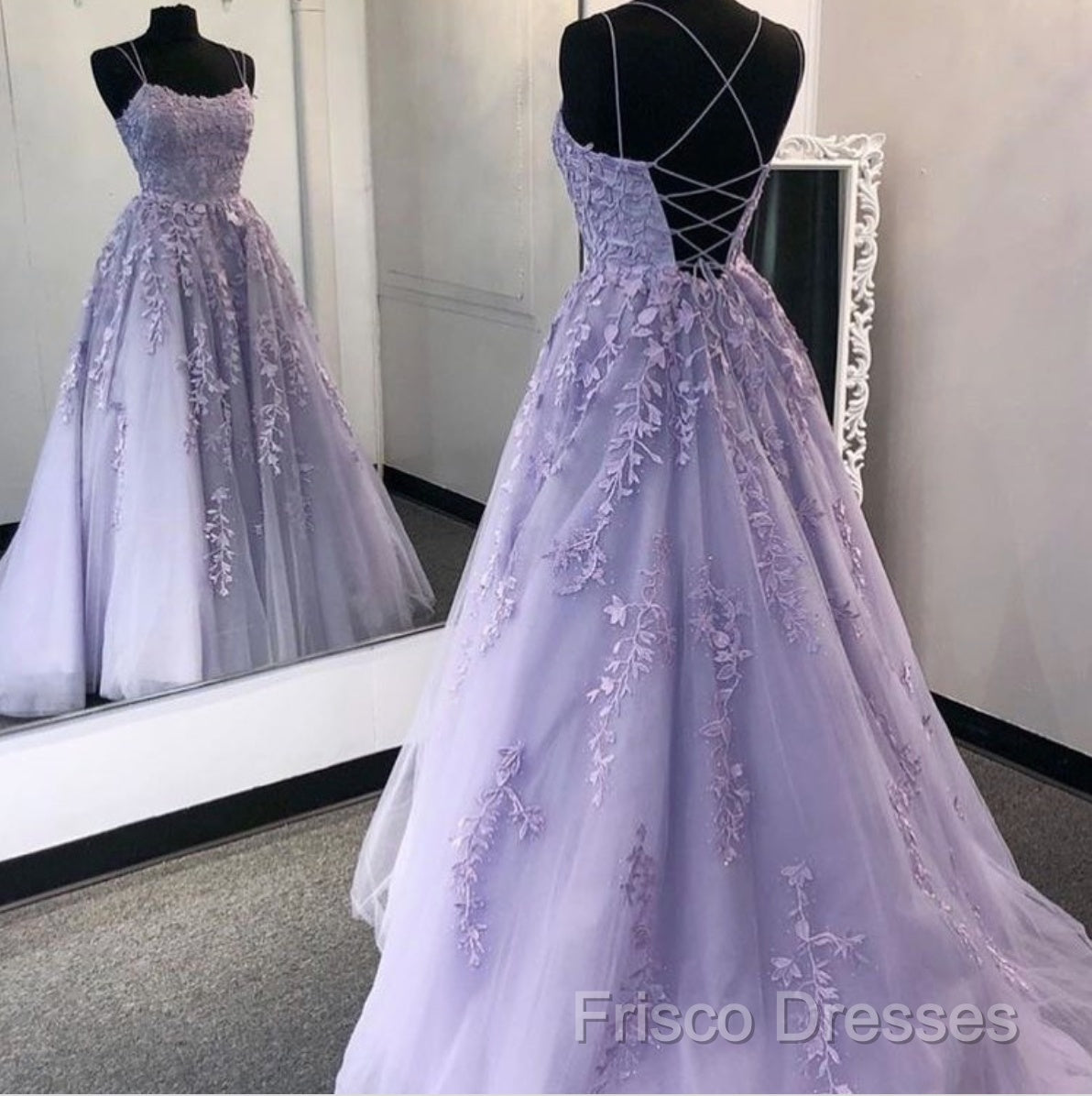 Purple Tulle Lace Long Formal Prom Dress Formal Dress