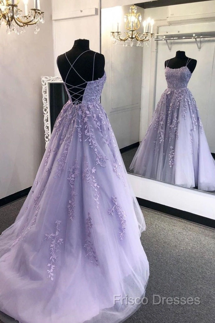 Purple Tulle Lace Long Formal Prom Dress Formal Dress