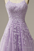 Purple Tulle Lace Long Formal Prom Dress Formal Dress