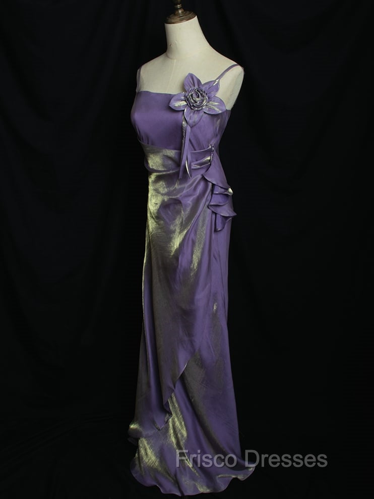Purple Vintage Floral Embellished Sheath Gown Evening Dress Secondary image