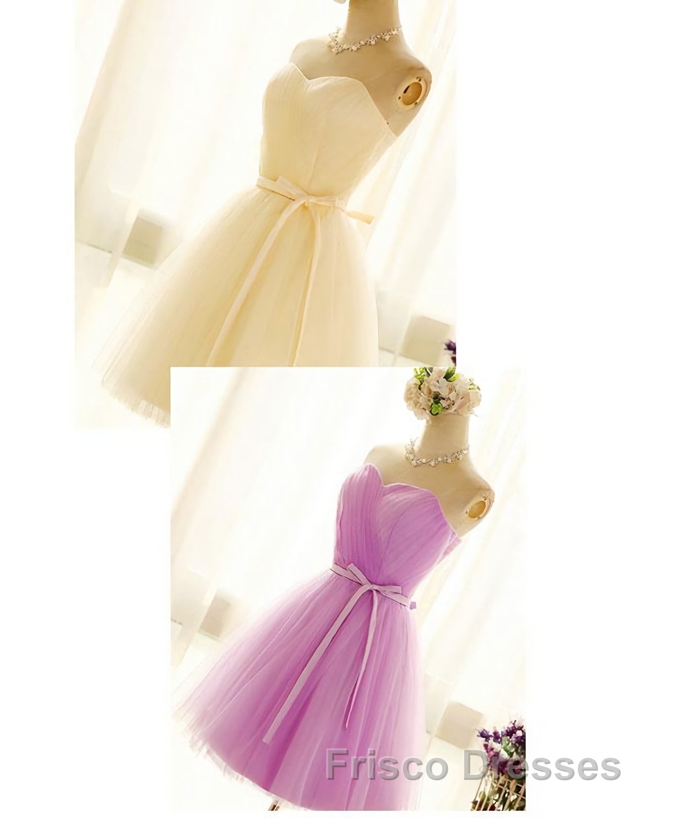 Cute Sweetheart Neck Tulle Short Formal Prom Dress, Bridesmaid Dress