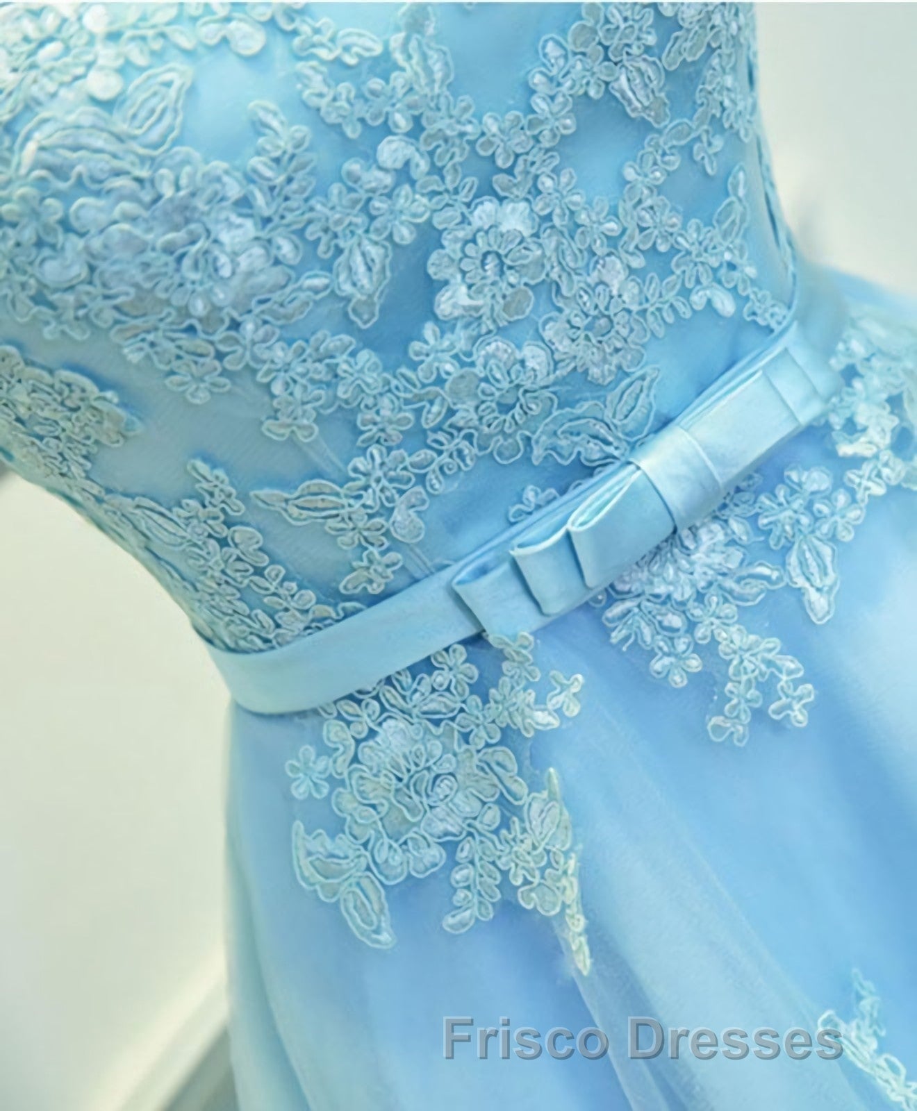 Light Blue Lace Tulle Short Formal Prom Dress, Homecoming Dress