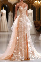 A-Line Formal Prom Dress Sparkle & Shine Dress Wedding Guest Sweet 16 Floor Length Sleeveless Sweetheart Tulle with Sequin Masquerade Dress