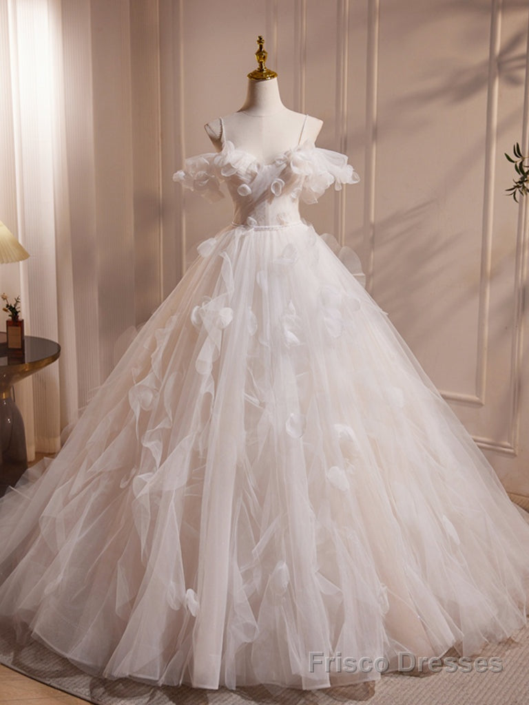 Quinceanera Dress A-Line Off Shoulder White Long Prom Dress White Long Tulle Sweet Dress Main image
