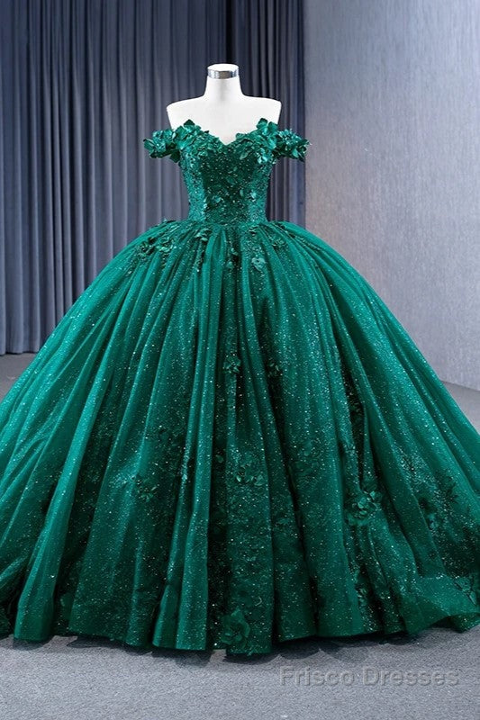 Quinceanera Dress Appliques Dark Green Evening Dresses Sweetheart Sleeveless Ball Gown Main image