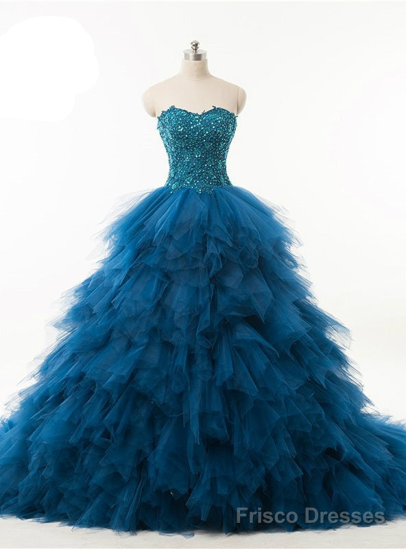 Quinceanera Dress Ball Gown Ruffles Organza Crystals Wedding Dress Main image