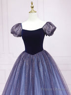 Quinceanera Dress Purple Tulle Long Prom Dresses Shiny Purple Tulle Formal Gown Sweet Dress