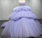 Quinceanera Dress  Strapless Ball Gown Crystal  Lavender