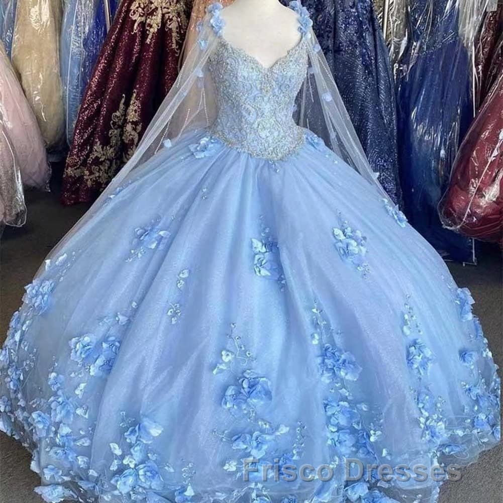 3D Flowers Tulle Sweetheart Ball Gown Quinceanera Dress Purple With Cape Secondary image