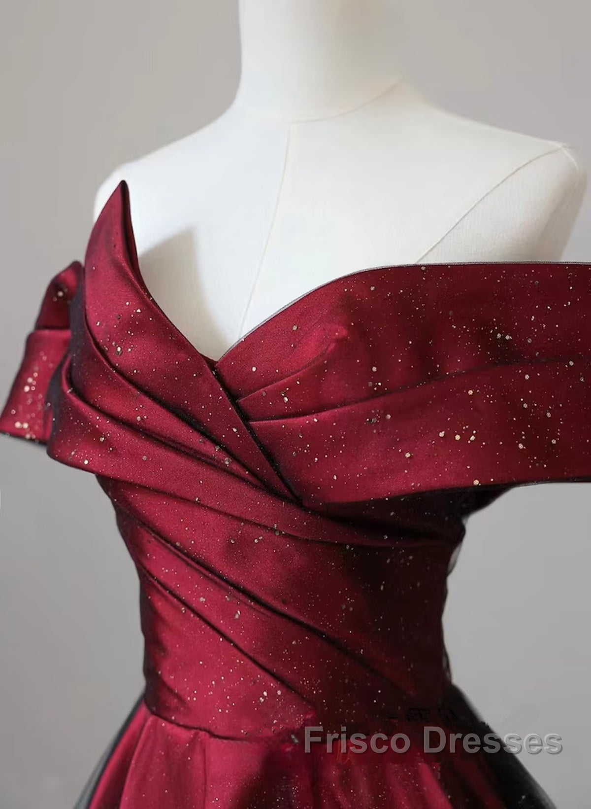 Red And Black Satin Party Dress Formal Prom Dress, A-Line Satin Evening Dress