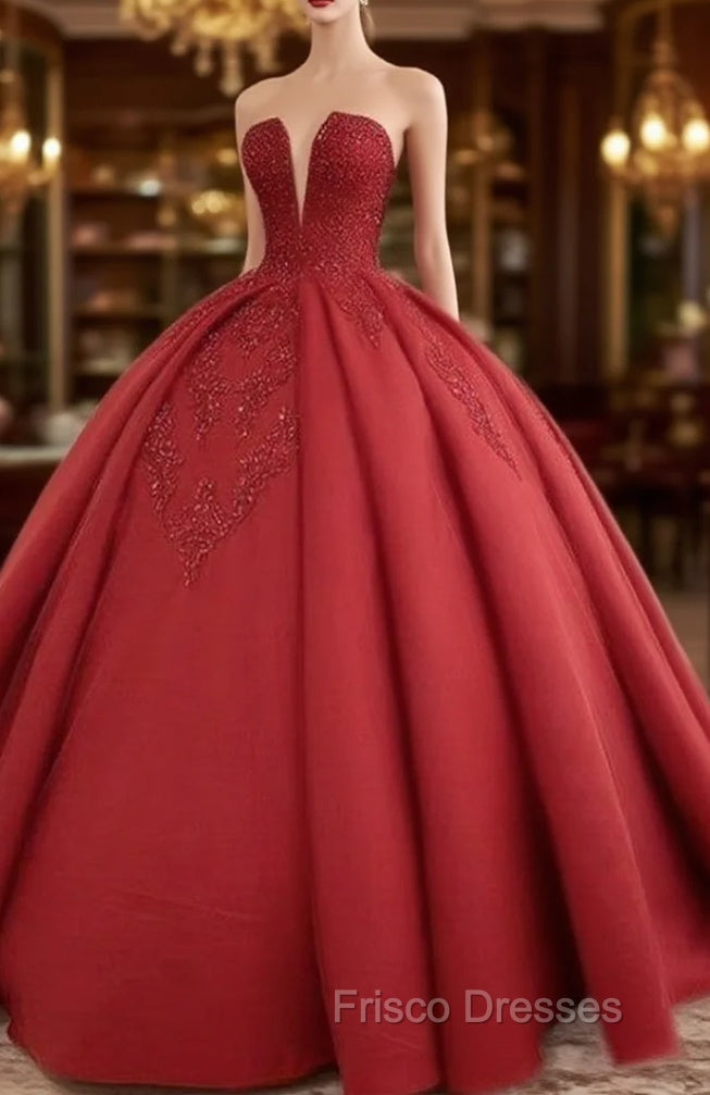 Red ball gown long Formal Prom Dress, evening Dress,party Dress, formal Dress Main image
