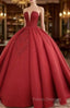 Red ball gown long Formal Prom Dress, evening Dress,party Dress, formal Dress