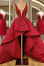 Red Lace Formal Prom Dress Elegant Cocktail Dress Party Sexy Celebrity Dress