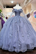 Red Long Sleeves 3D Flowers Quinceanera Dress Appliqued