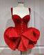 Red Sleeveless Homecoming Dresses Sequined Mini Evening Gown,