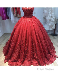 Red Sweetheart Ball Gown Dresses For Sweet 16
