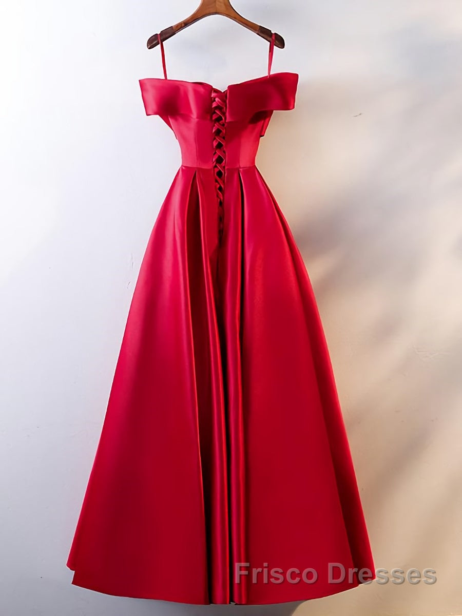 Red Tea Length Formal Prom Dresses, Red Tea Length Formal Bridesmaid Dresses Secondary image