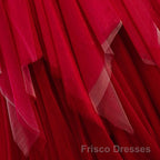 Red V Neck Long Formal Prom Dresses with Corset Back, Red Floor Length Formal Prom Gown, Evening Dresses