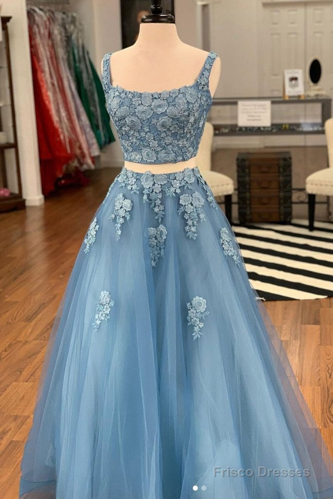 Regular Straps Tulle Appliques Lace Prom Dresses Main image