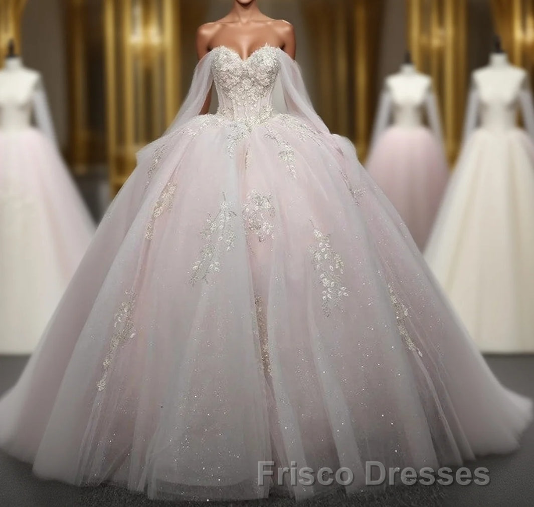 Renata | Blush Ball Gown Lace Strapless Sleeveless Quinceanera Dress