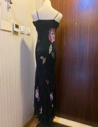 Retro Black Mermaid V-Neck Chiffon Long Prom Dress Evening Dress