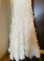 Retro Glam Mermaid Gown Sparkling Beaded,Sequins White Chiffon Prom Dress For Formal Events & Weddings**Ed01917