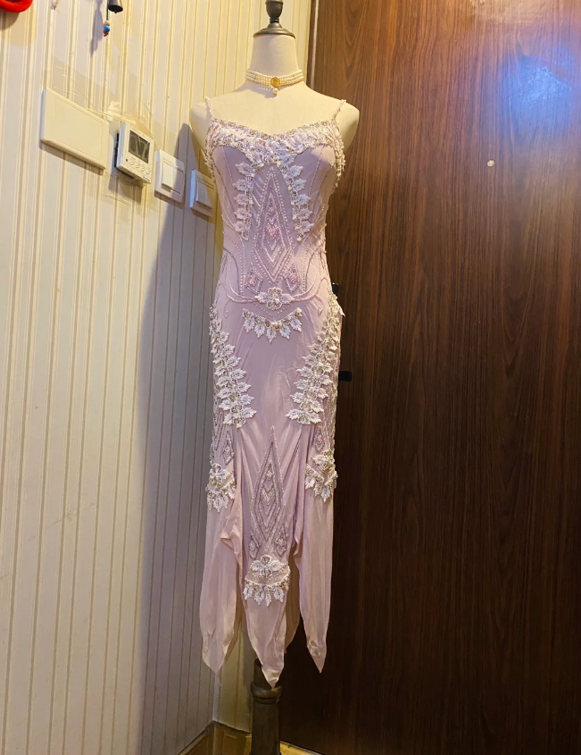 Retro Light Purple Irregular Strap Chiffon Prom Dress Evening Dress Secondary image