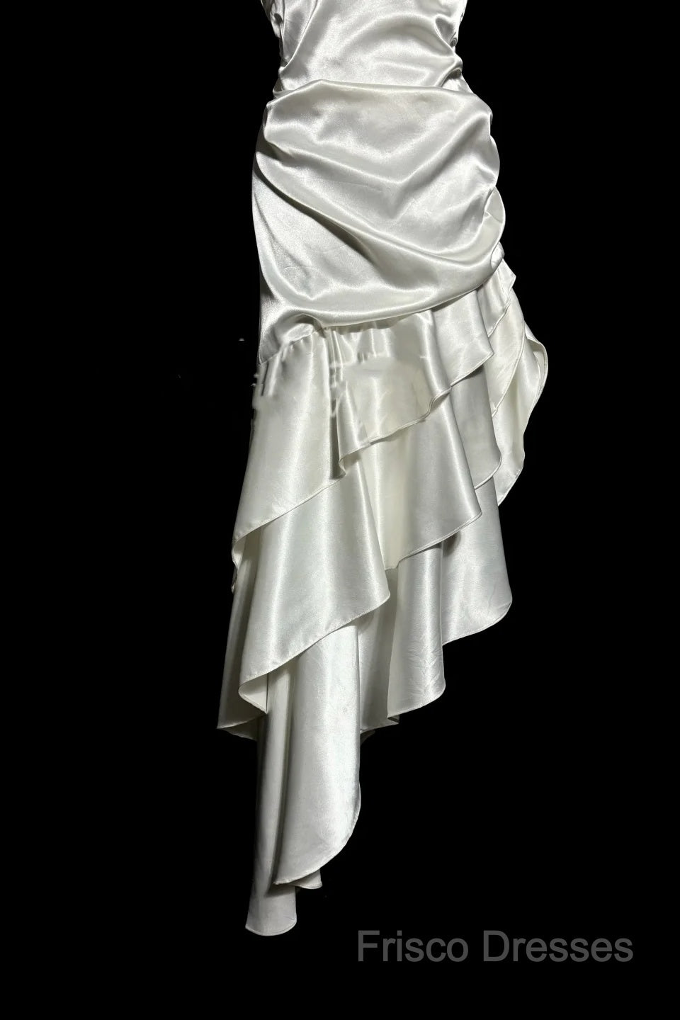 Retro Mermaid Halter Satin High Low Formal Dress Formal Prom Dress