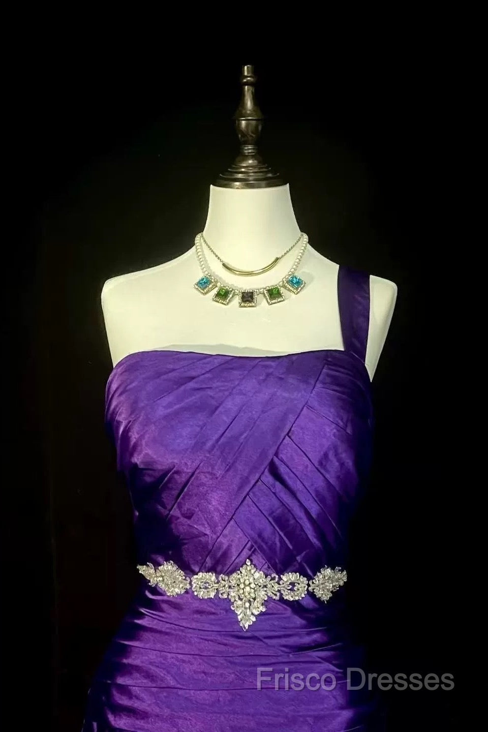 Retro Mermaid One Shoulder Satin Grape Long Formal Dress Formal Prom Dress