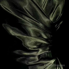 Retro Mermaid Spaghetti Straps Satin Green Long Evening Dress Prom Dresses