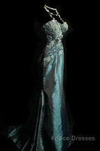 Retro Mermaid Sweetheart Taffeta Long Evening Dress Formal Prom Dress