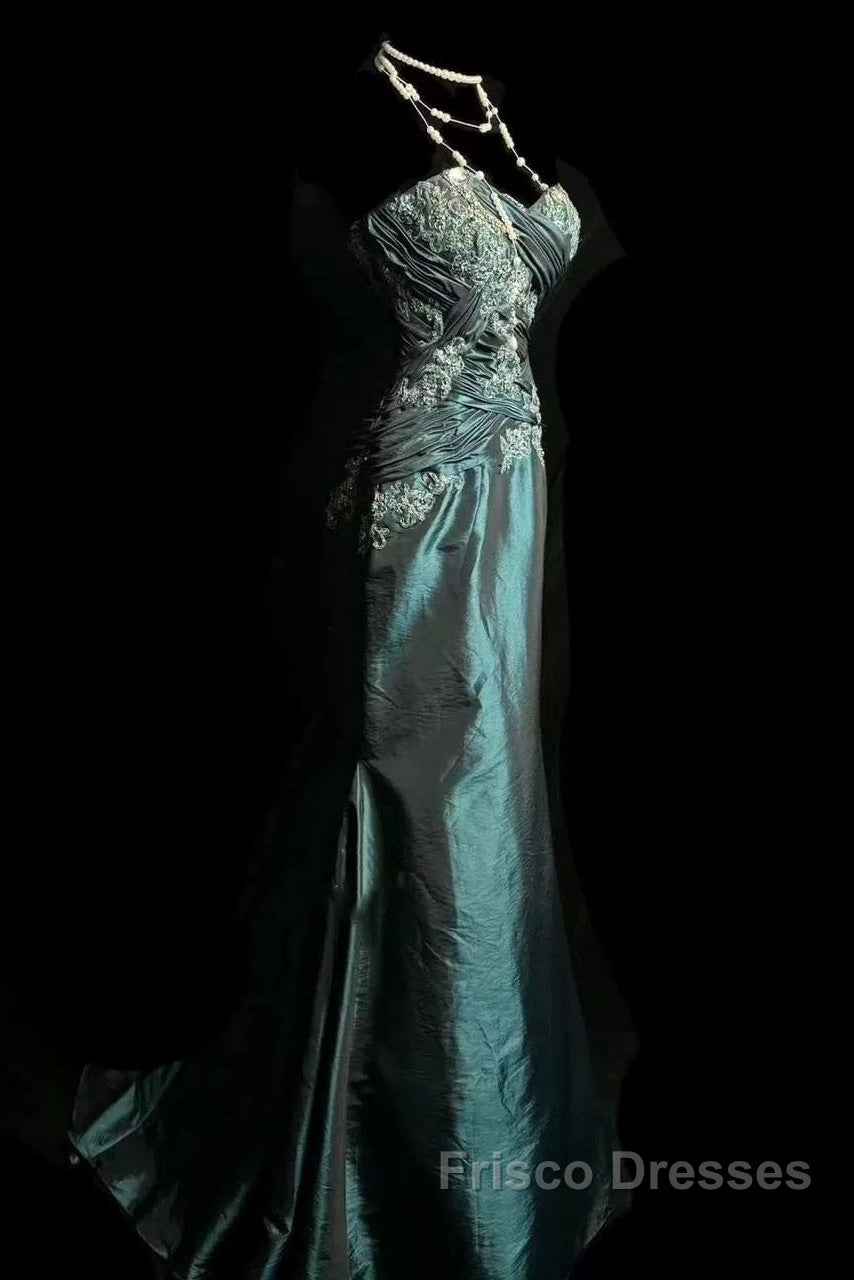 Retro Mermaid Sweetheart Taffeta Long Evening Dress Formal Prom Dress