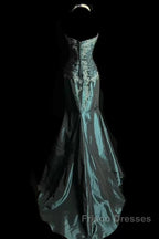 Retro Mermaid Sweetheart Taffeta Long Evening Dress Formal Prom Dress
