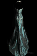 Retro Mermaid Sweetheart Taffeta Long Evening Dress Prom Dresses