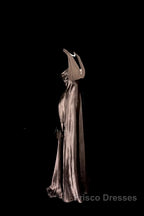 Retro Mermaid V Neckline Chiffon Brown Evening Dress Formal Prom Dress