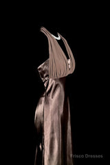 Retro Mermaid V Neckline Chiffon Brown Evening Dress Prom Dresses