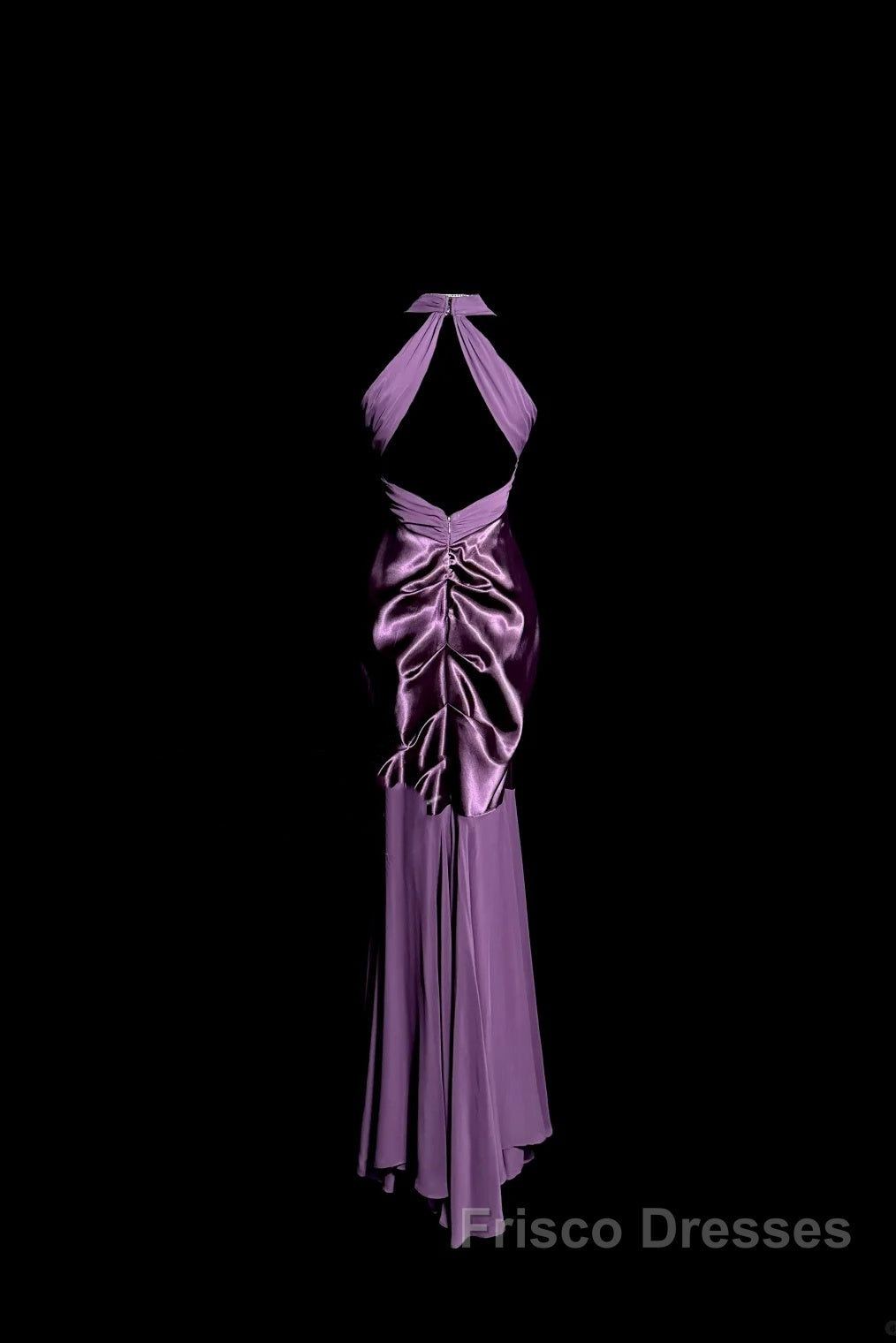Retro Mermaid V Neckline Chiffon Grape Evening Dress Formal Prom Dress Secondary image