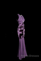 Retro Mermaid V Neckline Chiffon Grape Evening Dress Formal Prom Dress