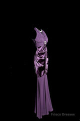 Retro Mermaid V Neckline Chiffon Grape Evening Dress Prom Dresses