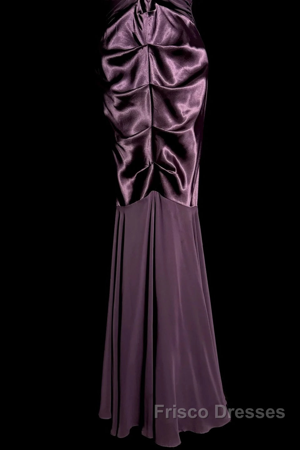 Retro Mermaid V Neckline Chiffon Grape Evening Dress Formal Prom Dress